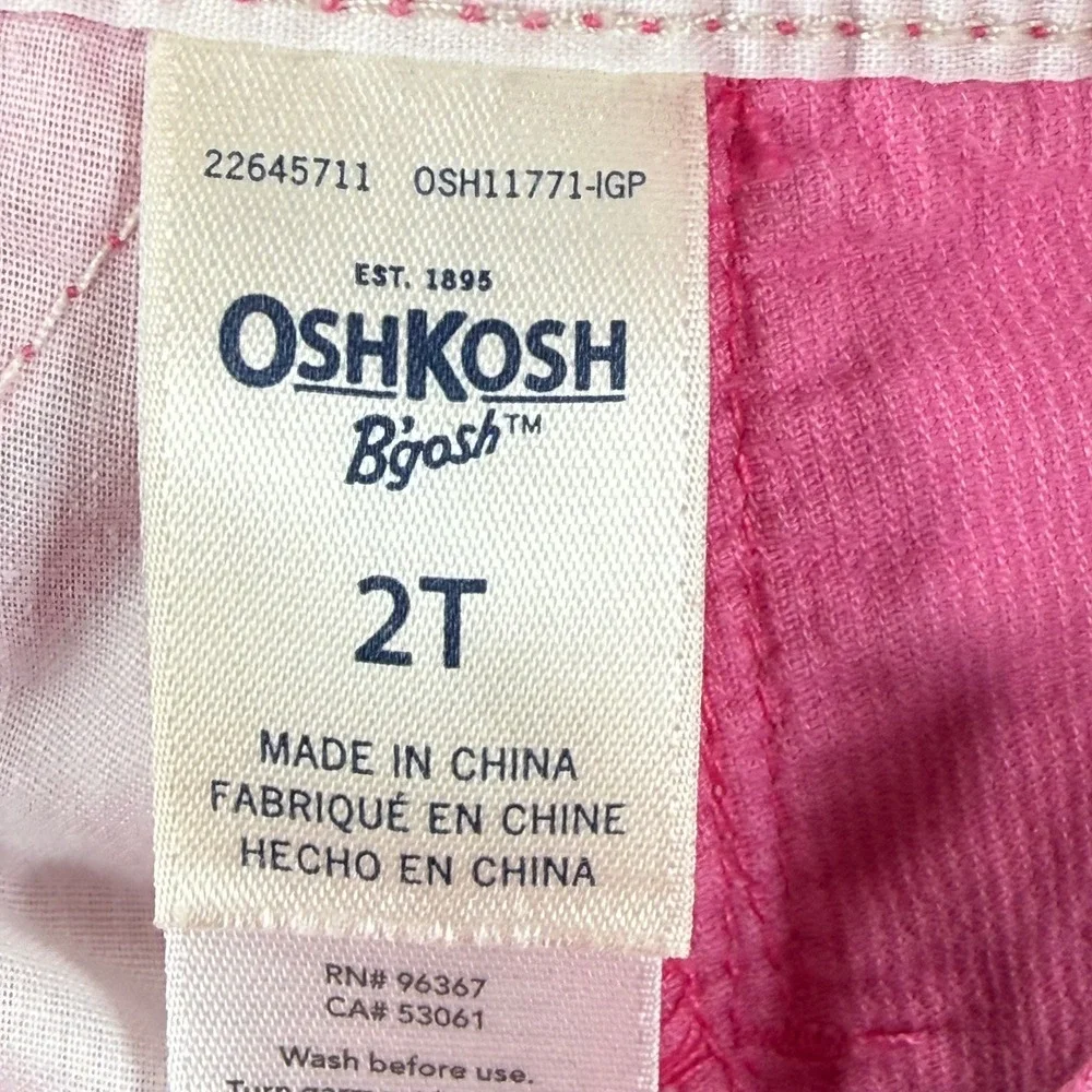 OshKosh Bgosh Girls Pink Corduroy Vestbak Overalls Floral Lining 2T OSH11771-IGP